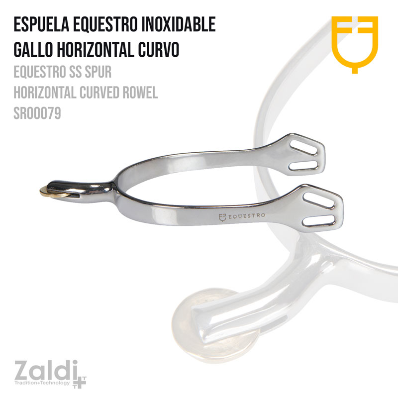 ESPORA EQUESTRO INOX PUA HORIZONTAL CURVO  SR00079 30mm