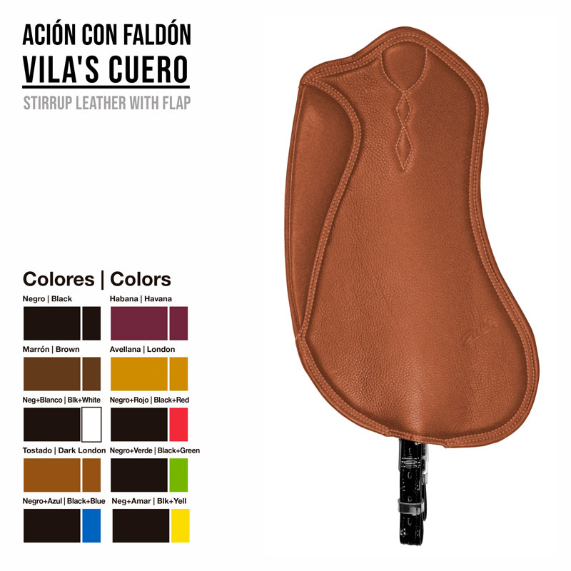 Estribo de couro castanho com design almofadado e costuras visíveis