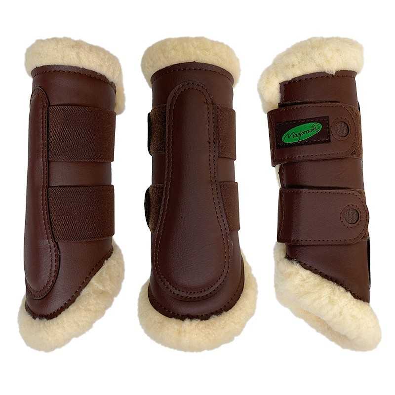 Caneleiras dianteiras/ com forro de pelo de borrego