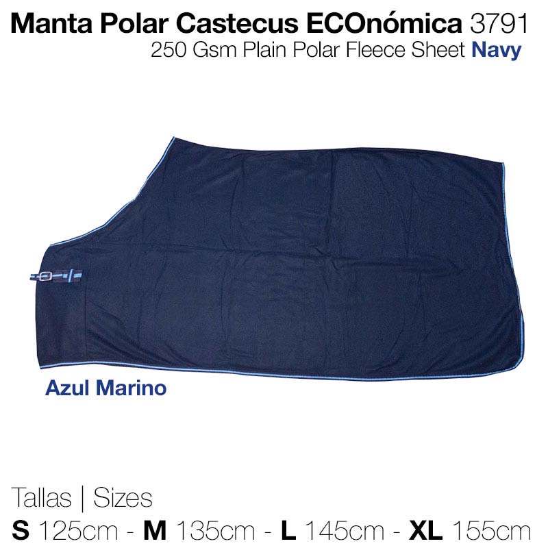 Manta polar azul marinho Castecus ECONómica 250 gsm em diferentes tamanhos