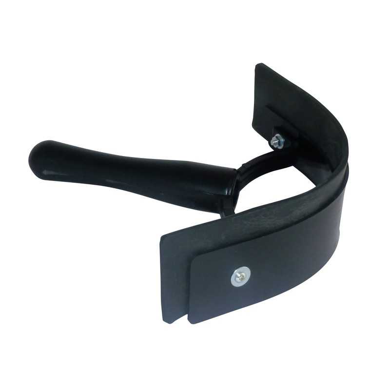 Suporte preto de plástico e metal com cabo ergonómico