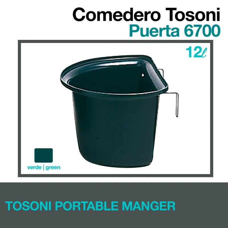 Comedouro Tosoni Puerta 6700 verde para porta com gancho metálico