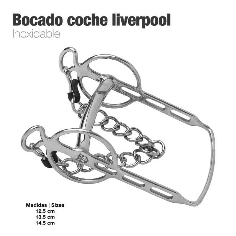 Freio para cavalo bocado modelo Liverpool em inox com corrente