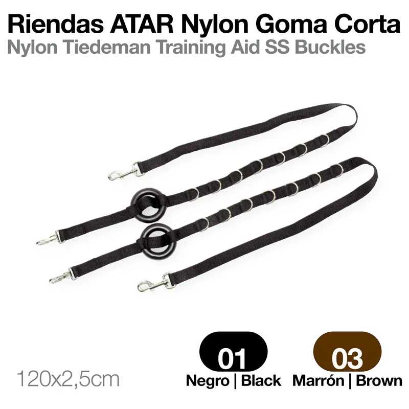 RÉDEAS FIXAS NYLON BORRACHA CORTA NEGRO