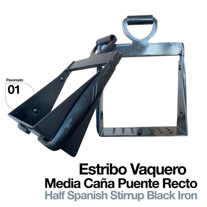 ESTRIBO VAQUERO 1/2 CANA PONTE RETO PAVONADO