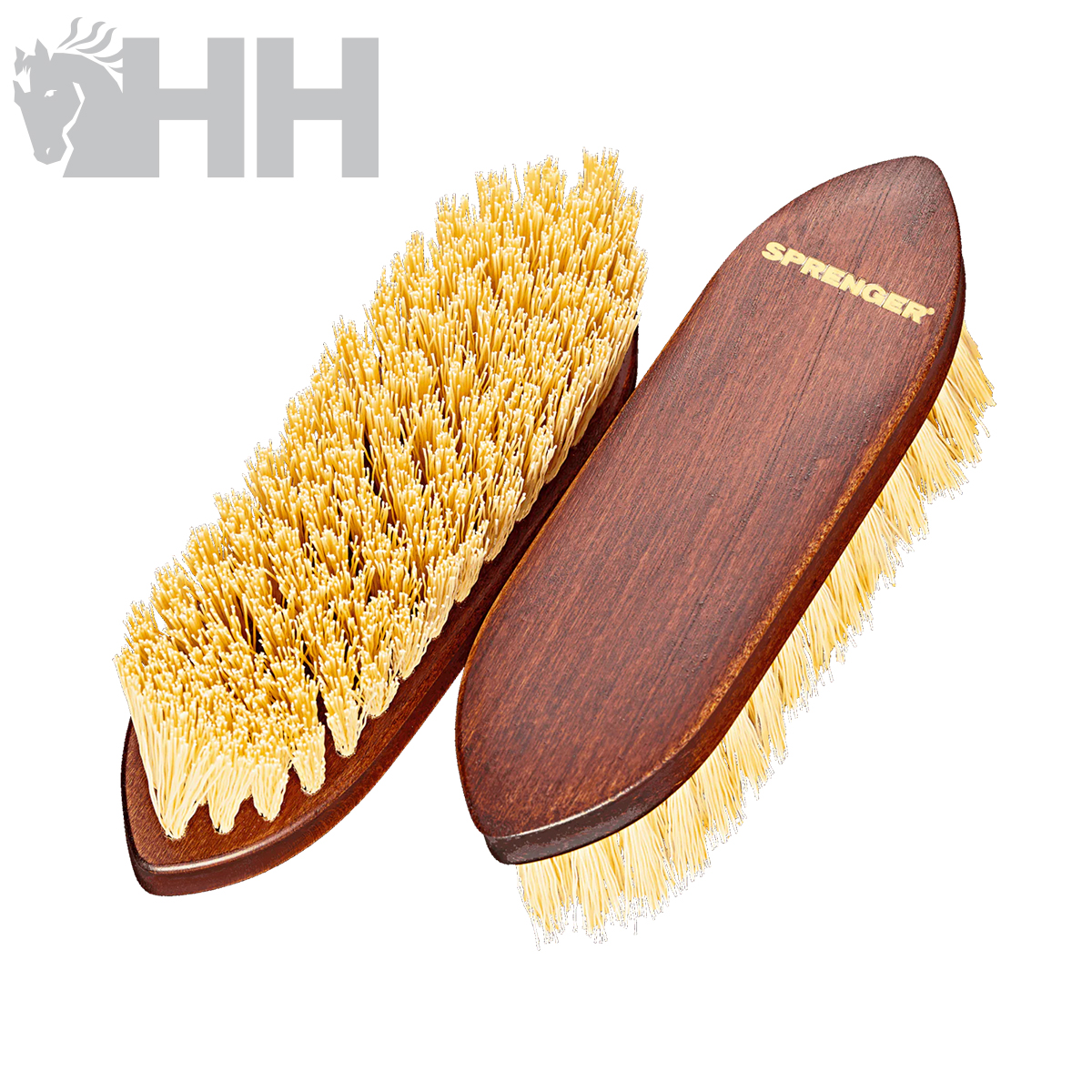 Escova de madeira com cerdas amarelas e marca SPRENGER