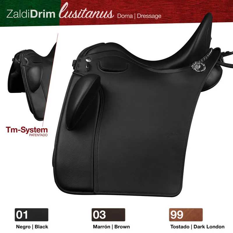 Sela de equitação preta para doma com textura lisa