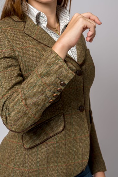 CASACO LÃ ESPIGA RAYA VERDE E LARANJA