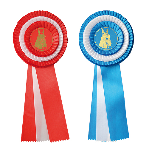 ROSETA 3 CORES COM CENTRO CARTÃO E FITASDE 50 mm. LARGO