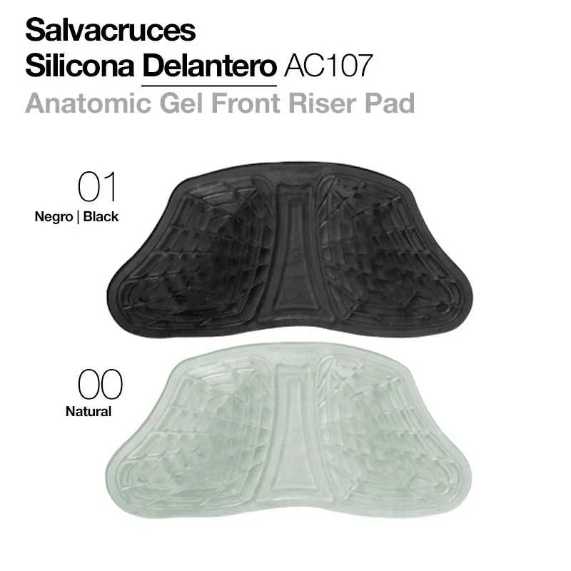 Almofadas de gel de silicone preta e translúcida para elevação frontal de calçado