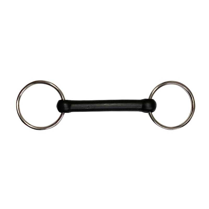 Bridão de argolas inox embocadura de BORRACHA flexible