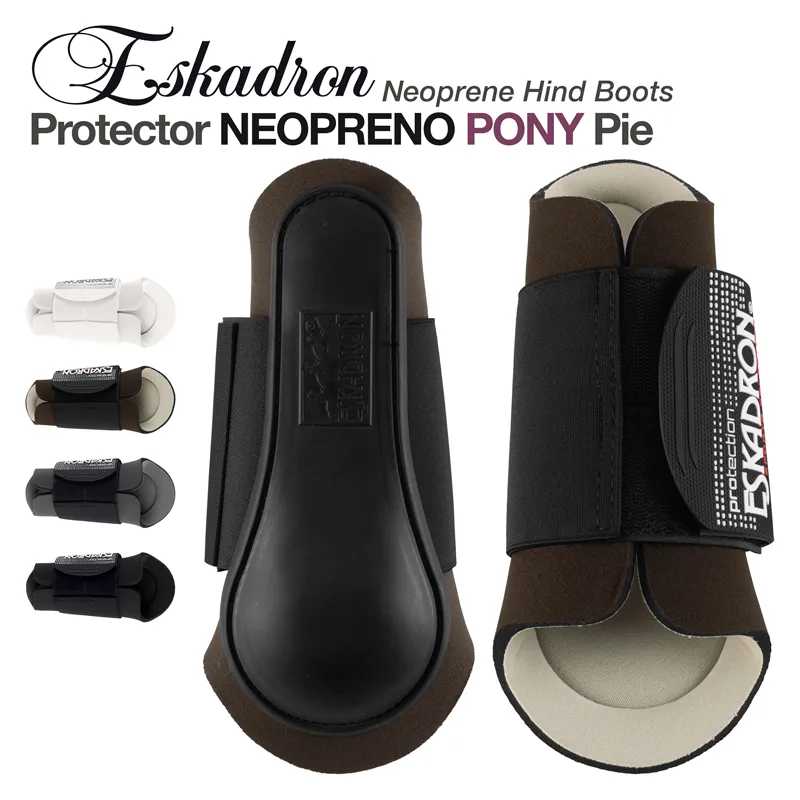 Botas de proteção traseiras para póneis da Eskadron em várias cores, feitas em neopreno com fecho em velcro