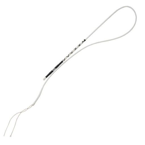 Cabo branco com conexão metálica e detalhes pretos