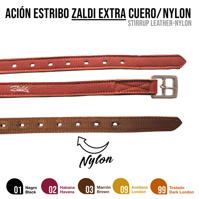 LOROS ESTRIBO ZALDI EXTRA COURO/NYLON