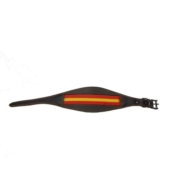 COLEIRA PARA GALGO CAMURÇA LARGA COM BANDEIRA ESPANHOLA