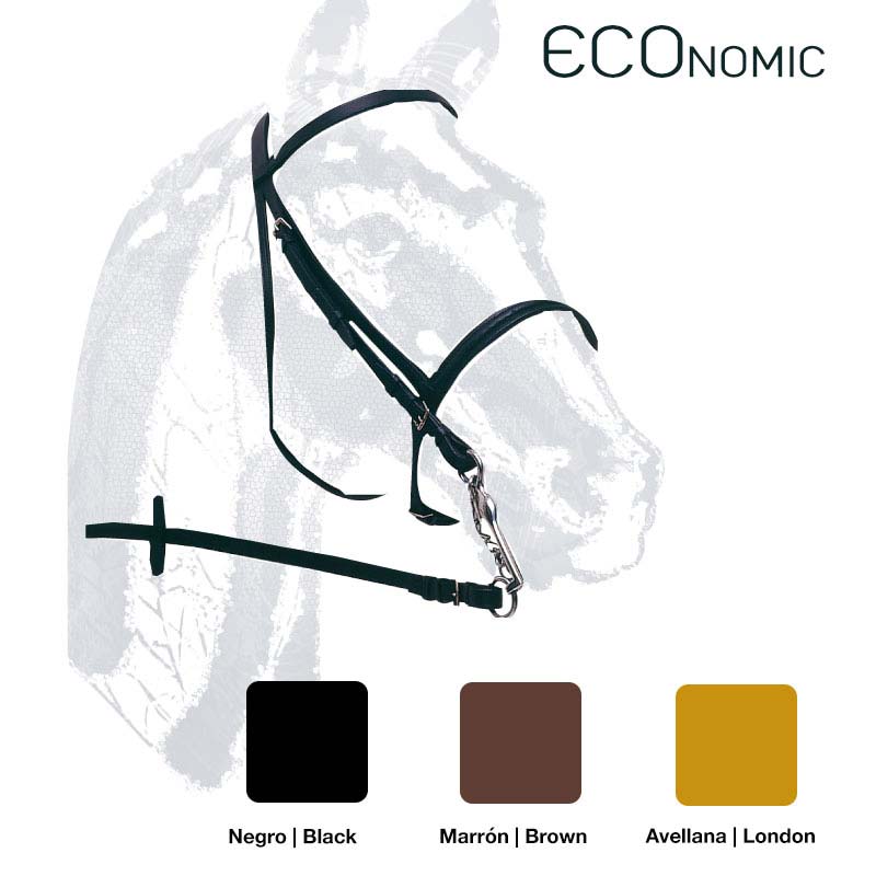 Cabeçada preta para cavalo com acabamento metálico prateado