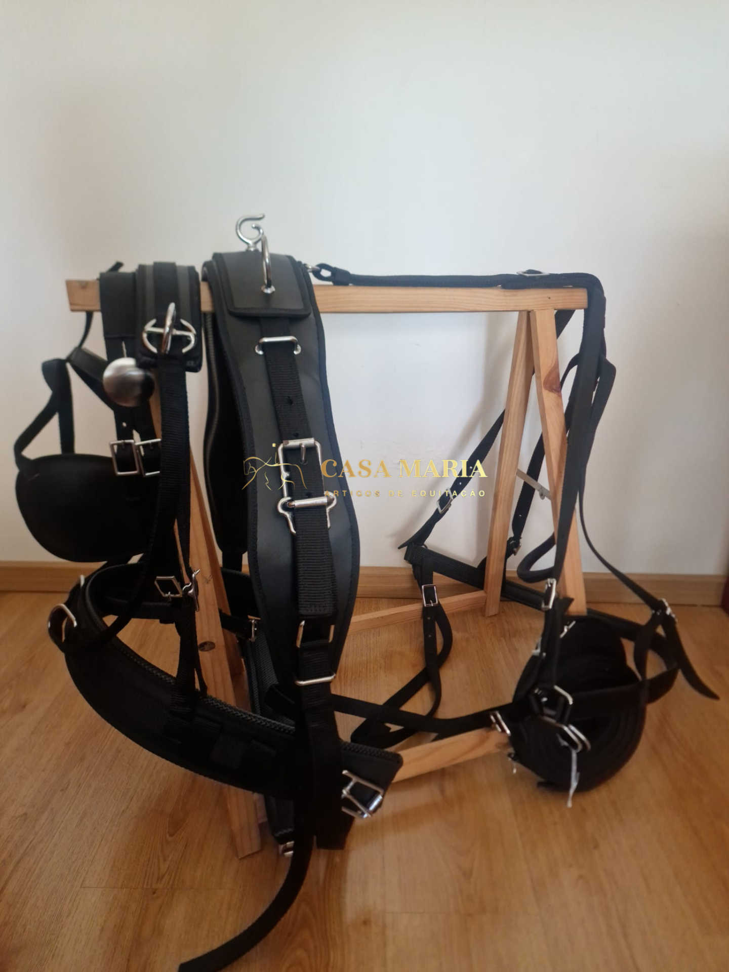 Arreios de Atrelagem de Peitoral - Engate Rápido - Preto