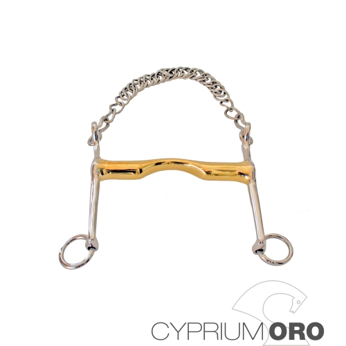 FREIO SEFTON CYPRIUM OURO DRESSAGE EMBOCADURA GROSSURA 18 MM