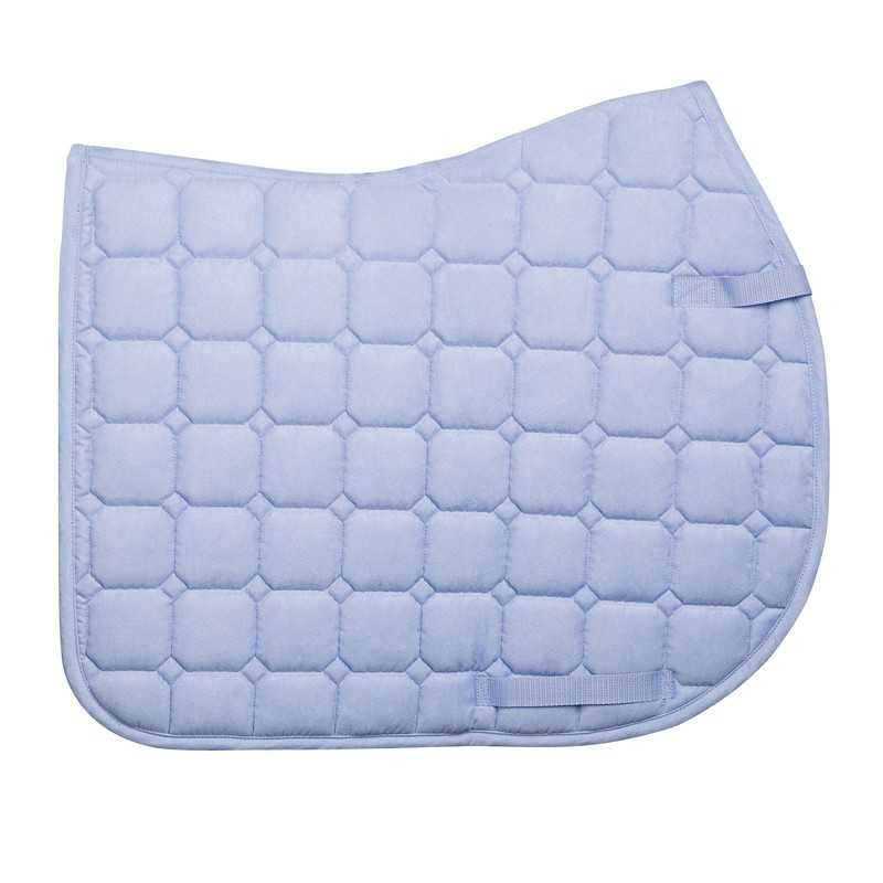 Manta de sela azul claro para cavalo com padrão de colmeia