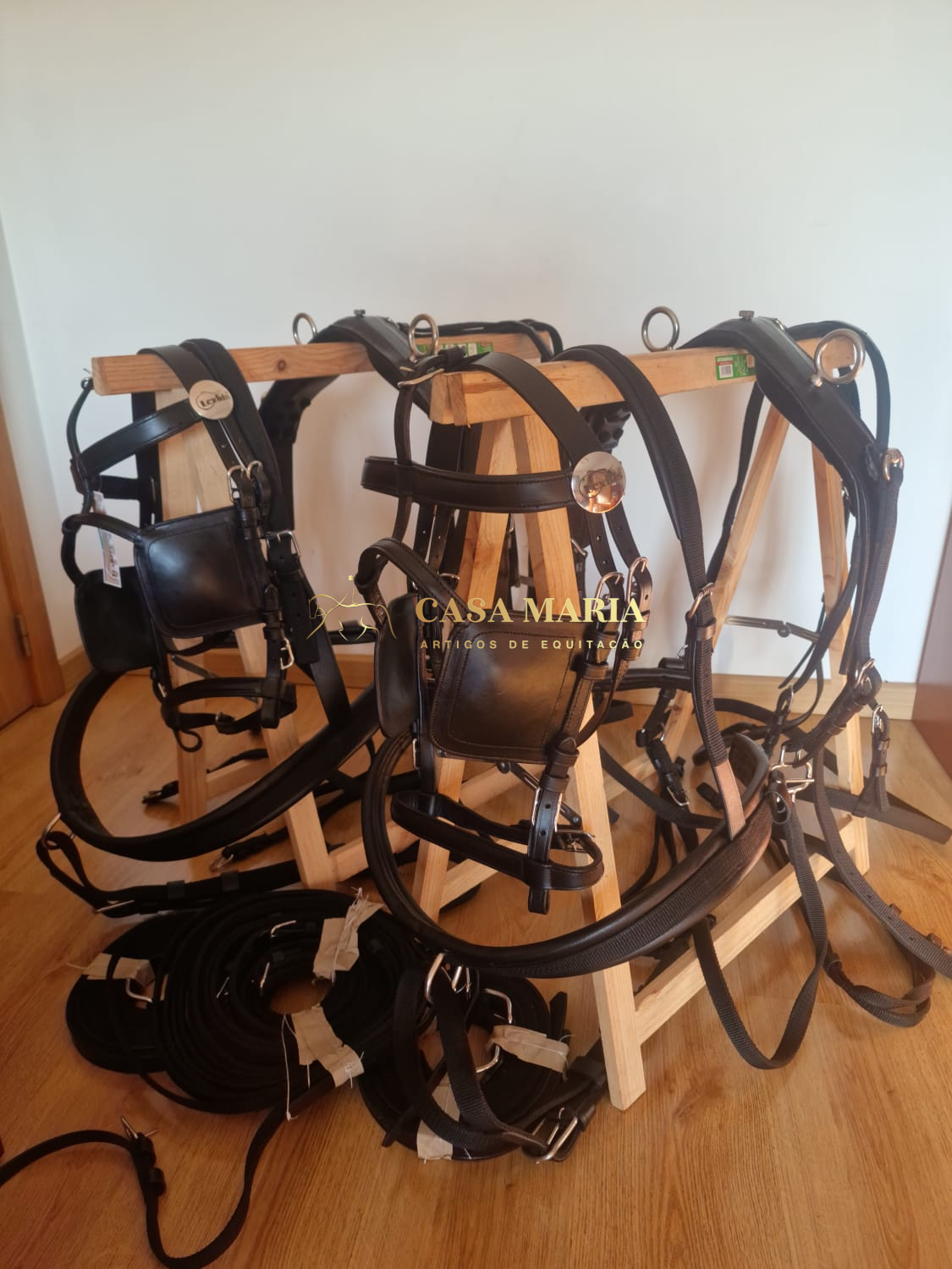 ARREIOS DE ENGATAR PARELHA COURO/NYLON