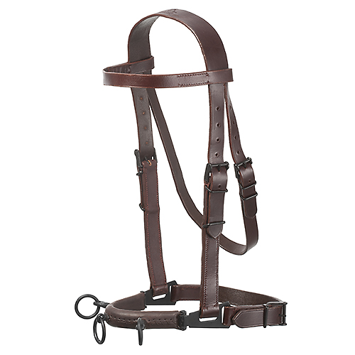 CABEÇADA SERRETA VAQUEIRA HH COURO C/CISGOLA 3 PILARES FORRADA