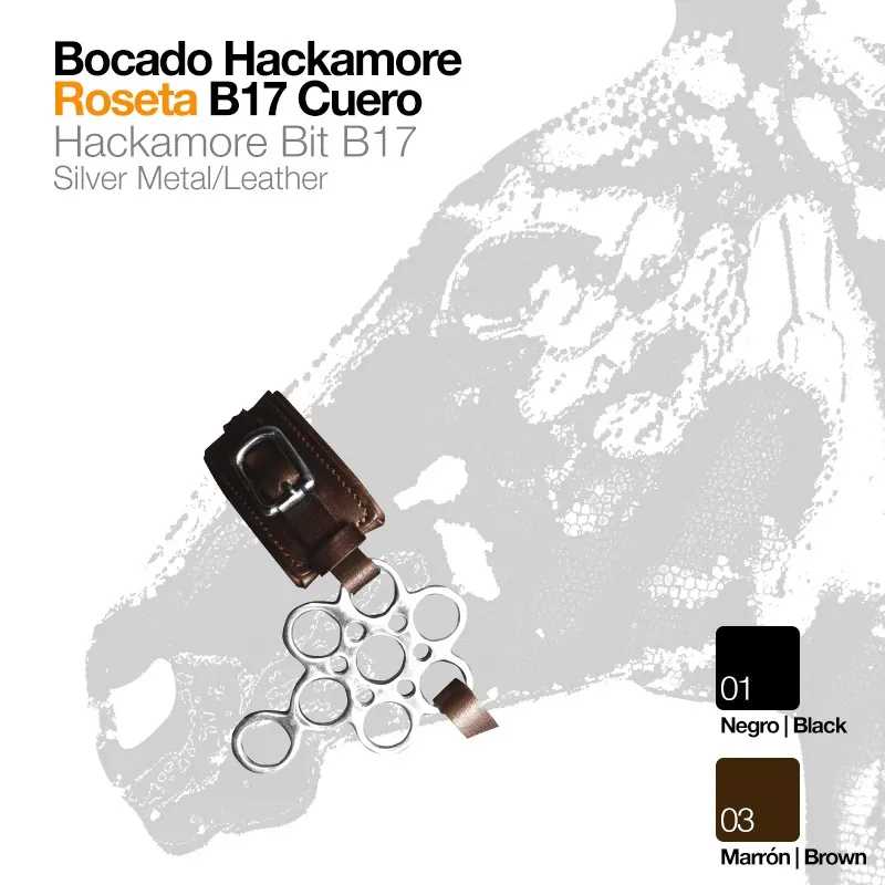 FREIO HACKAMORE ROSETA B17 COURO PRETO
