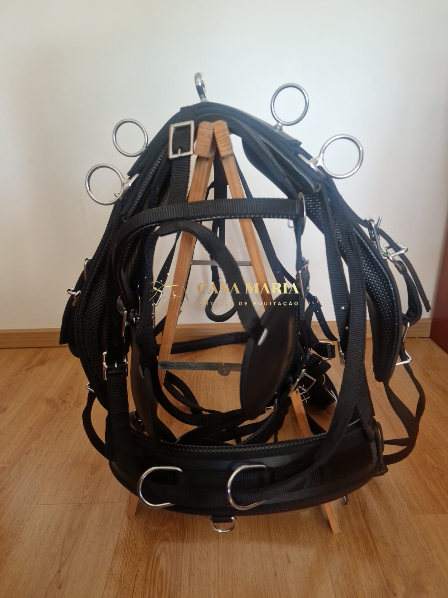 Arreios de Atrelagem de Peitoral - Engate Rápido - Preto