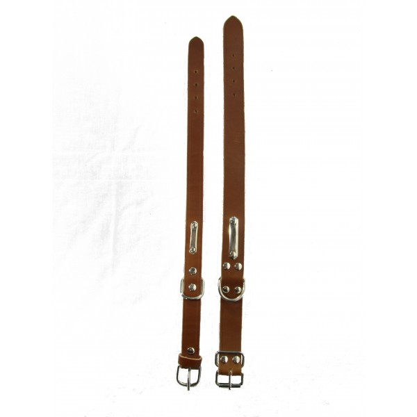 Coleira de couro para cão com etiqueta de identificação