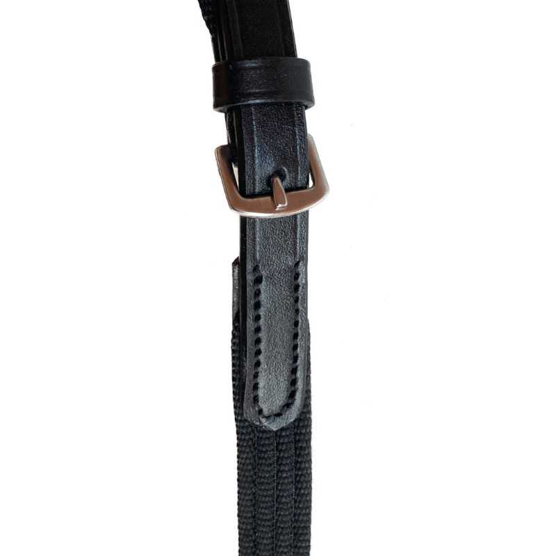 Cabeçada para bridão com rédeas de lona, testeira com linha dupla de pedras