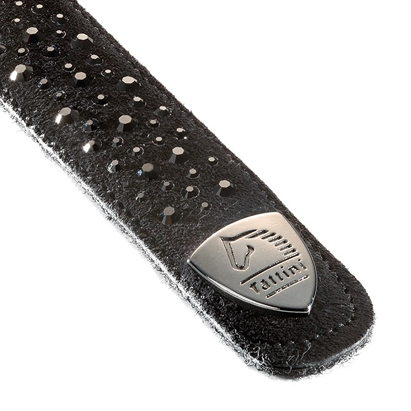 Tira de couro aveludado/ Com brilhantes irregulares