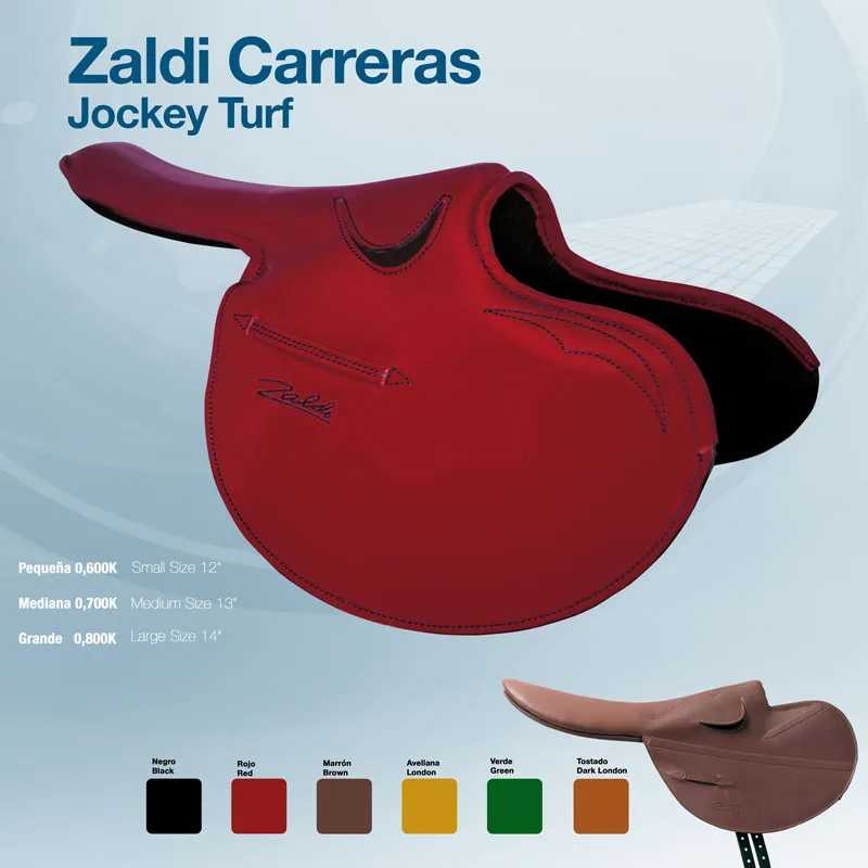 Sela de corrida Zaldi Carreras Jockey Turf vermelha com várias opções de cores