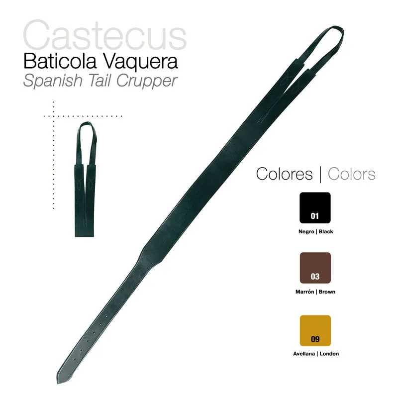 RABICHEIRA VAQUEIRA COURO CASTECUS PRETO