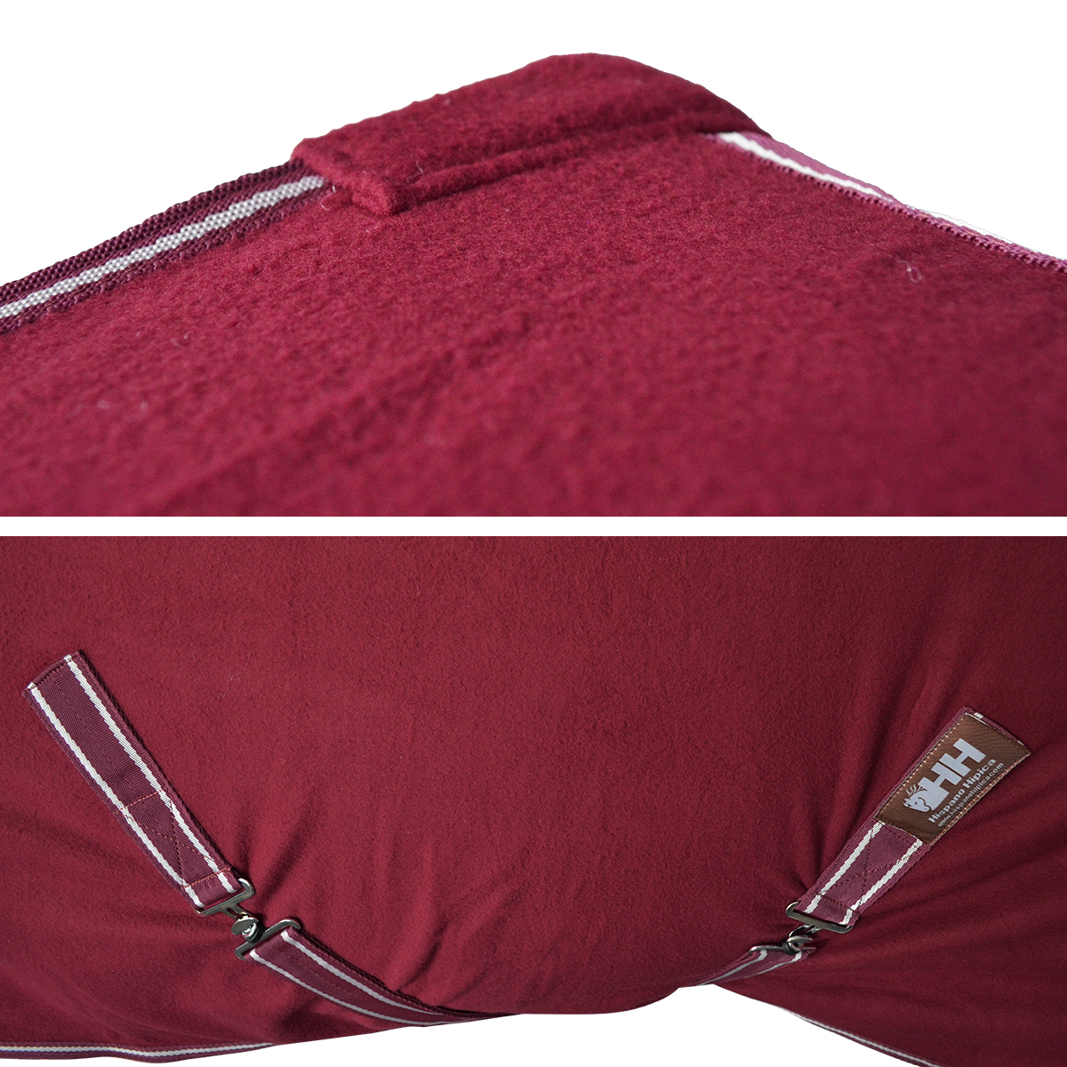 Almofada/collchão vermelho com alças e fivelas metálicas