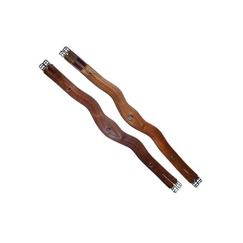 Cilha moldada W em couro/ com anel central