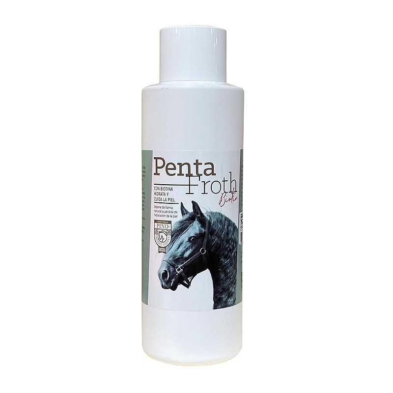 Frasco branco com rótulo de cavalo preto e texto Penta Froth Light