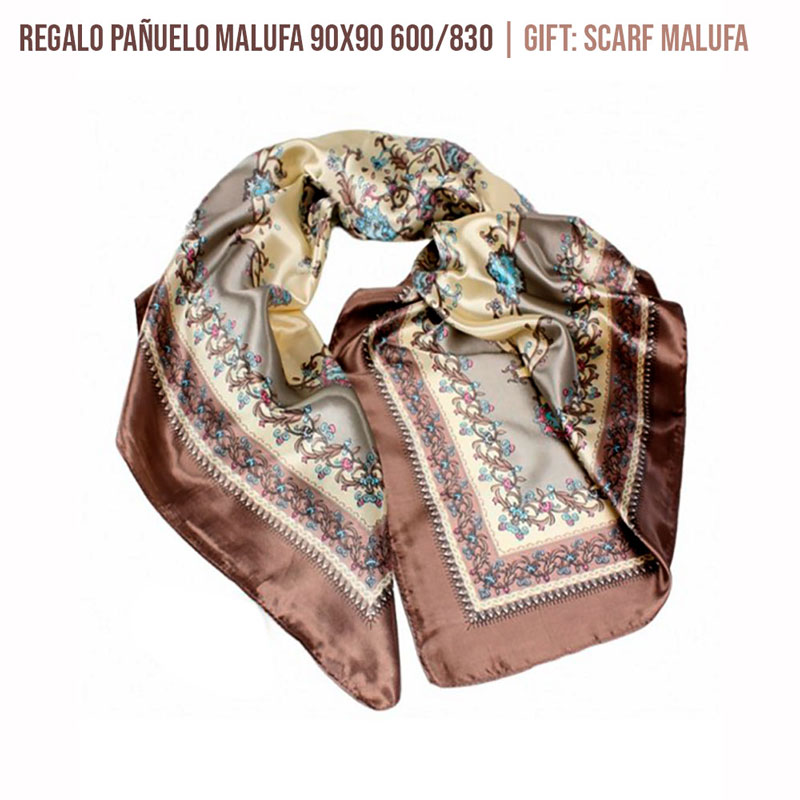 LENÇO DE SENHORA BEGE/AZUL