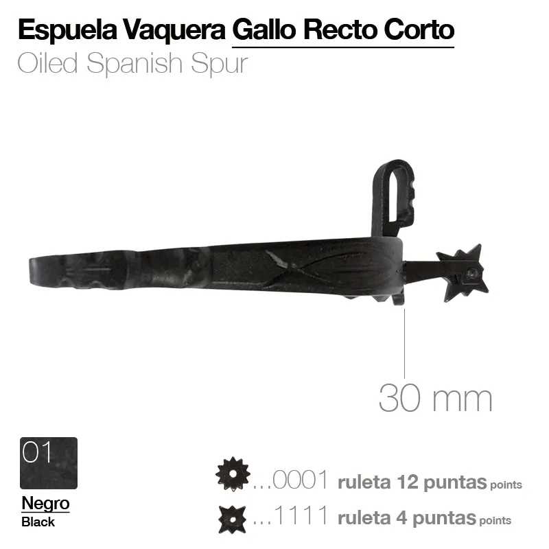 ESPORA VAQUEIRA OXIDADA PUA/DIREITO CURTO R/12 PONTAS