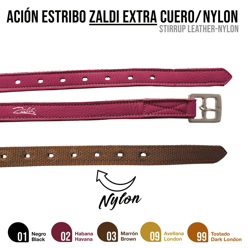 LOROS ESTRIBO ZALDI EXTRA COURO/NYLON
