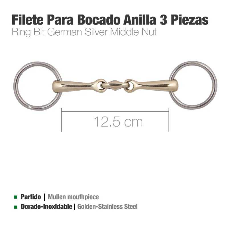 BRIDÃO DE ARGOLAS S 3-PEÇAS PARA FREIO E BRIDÃO D79 12.5cm