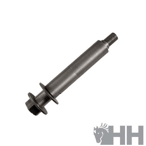 Pino metálico com rosca e porca sobre fundo branco