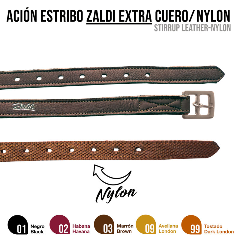 LOROS ESTRIBO ZALDI EXTRA COURO/NYLON