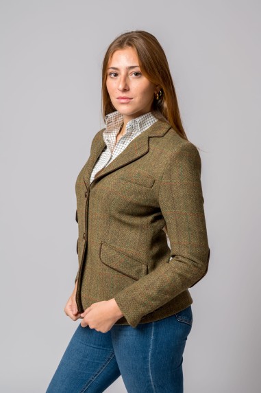 CASACO LÃ ESPIGA RAYA VERDE E LARANJA