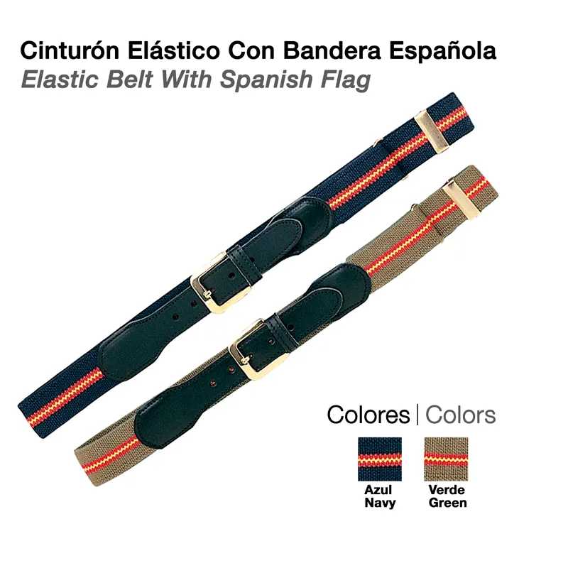 CINTO ELASTICO VERDE C/BANDEIRA ESPANHOLA