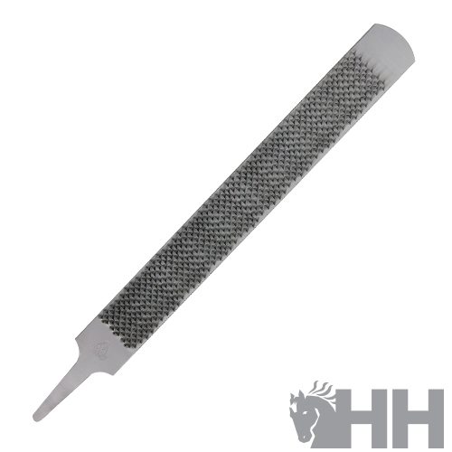 Escova metálica com cabo cinzento e cerdas afiadas para limpeza de chifres