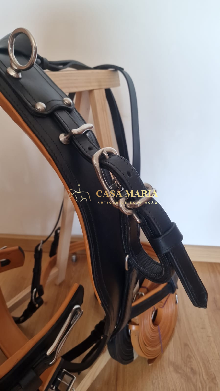 Arreios de Atrelagem em Couro com engate rápido