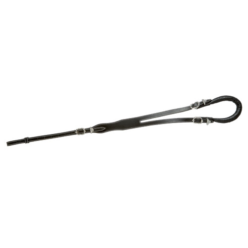 Chibata preta de couro com laço na ponta