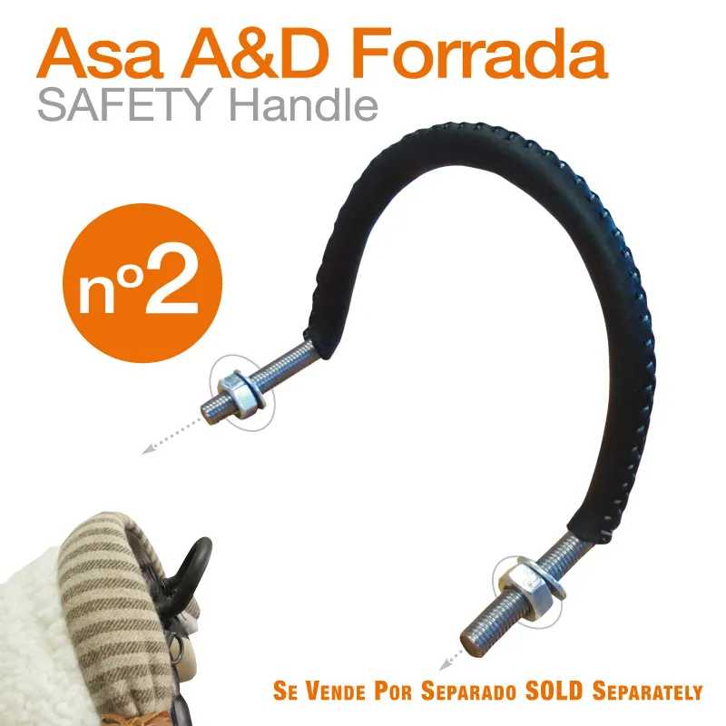 Asa A&D Forrada preta com parafusos parafixos e texto informativo