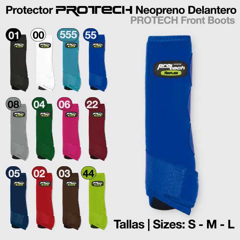 Protetoes PROTECH em neopreno multicolor para pernas dianteiras, tamanhos S M L