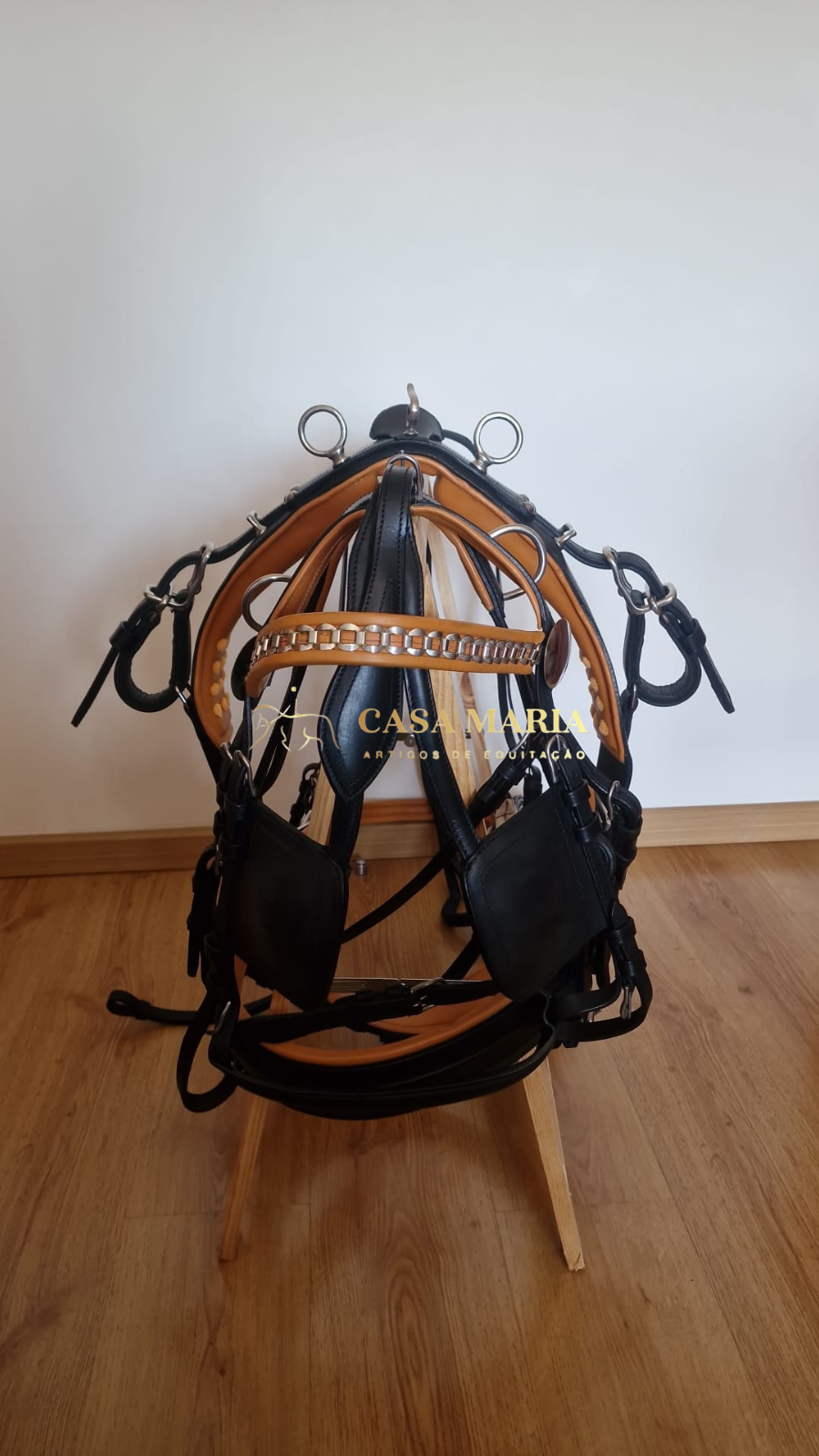 Arreios de Atrelagem em Couro com engate rápido