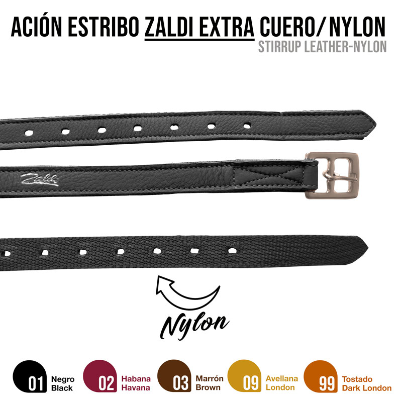 LOROS ESTRIBO ZALDI EXTRA COURO/NYLON